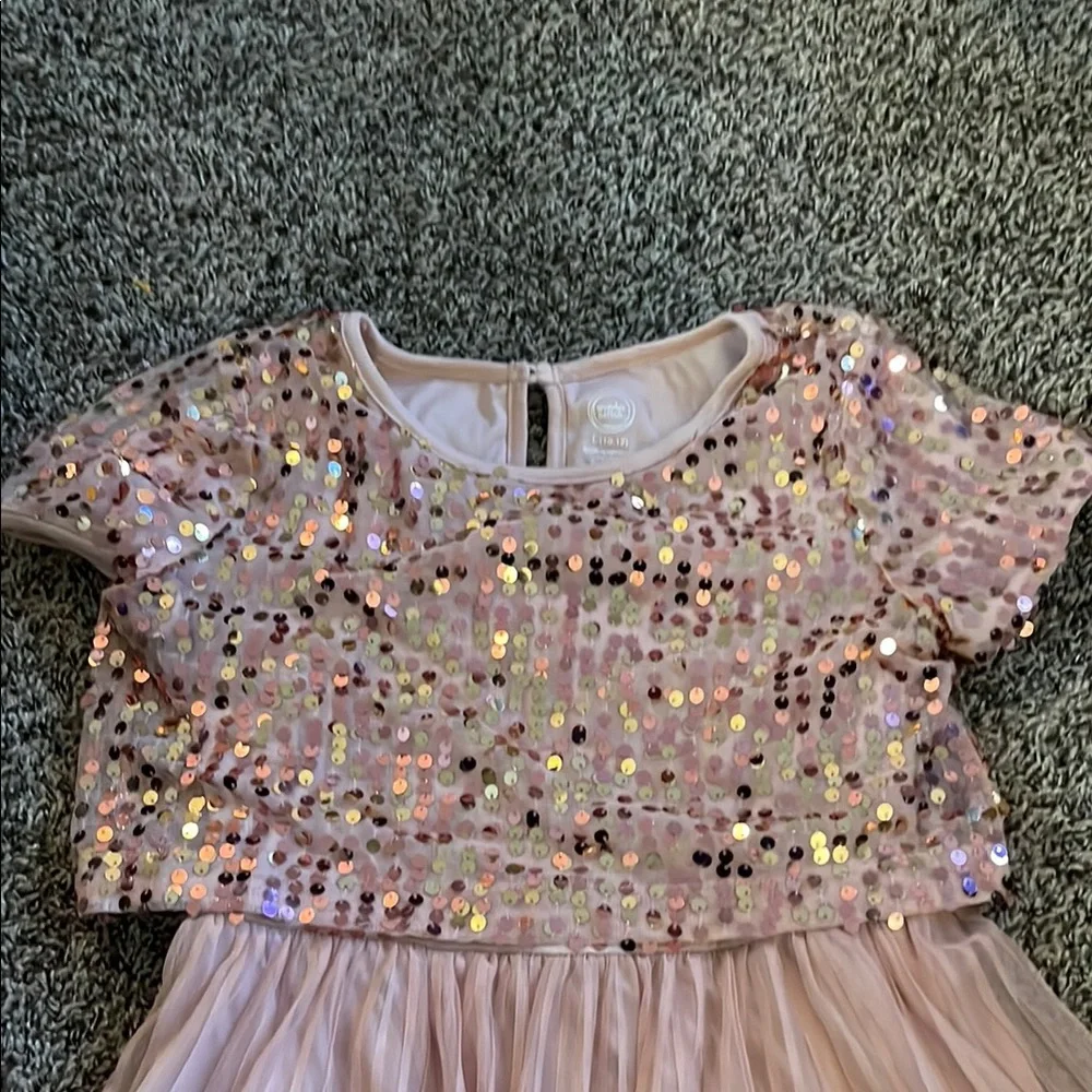 Wonder Nation Light Pink Sequin Lined Girls Dress - Picture 4 of 8
